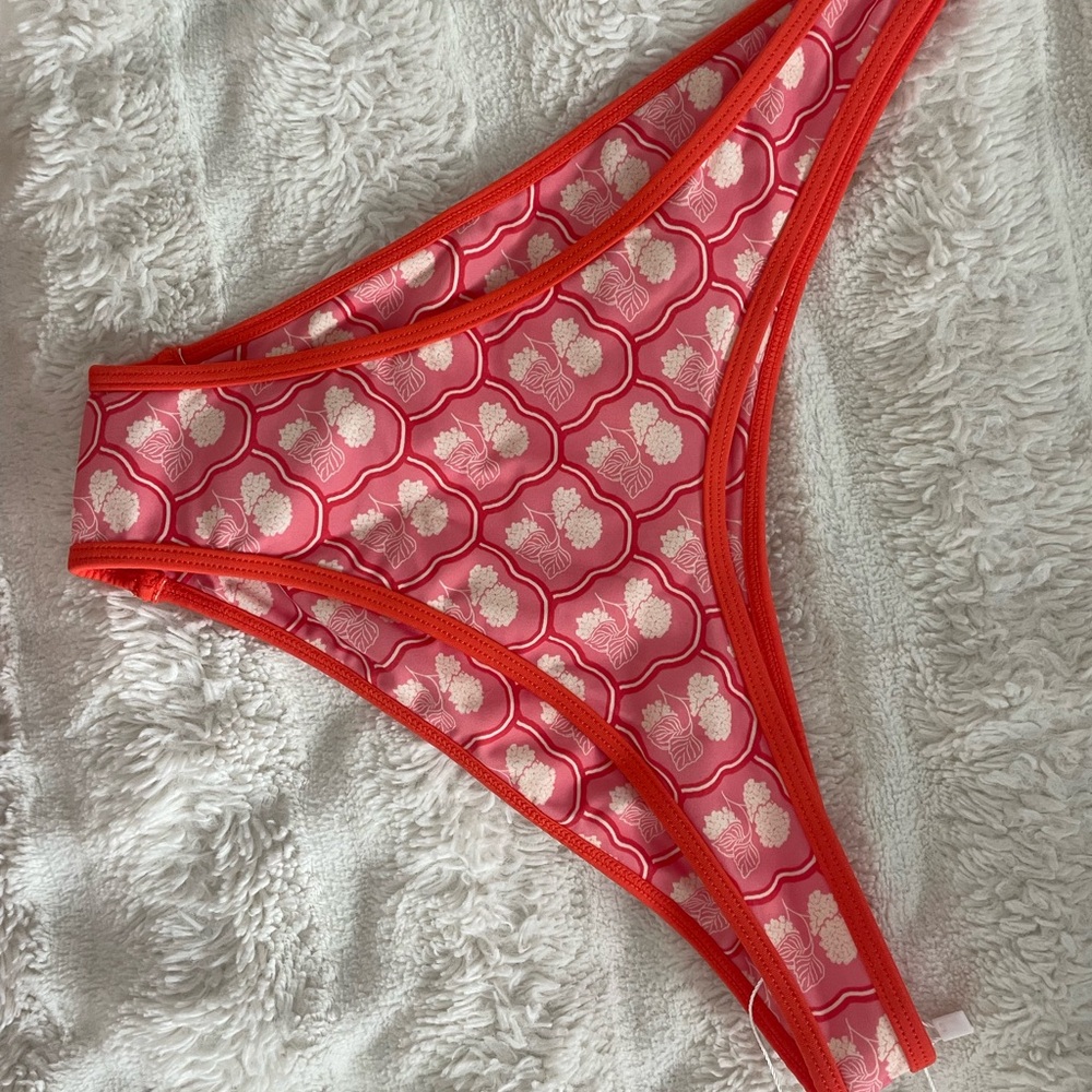 Honey Swim Stylish Pink and Red Bikini Bottom